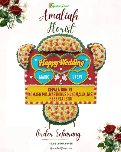 Karangan Papan Bunga Pernikahan di Sutopati